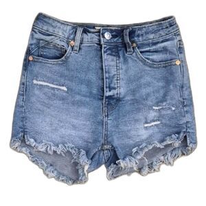 Free People We The Free Denim Shorts 24 CRVY Distressed Raw Hem Cutoff